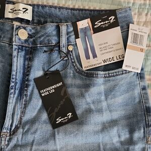 Seven7 Featherweight Light Blue Wide Leg Jeans